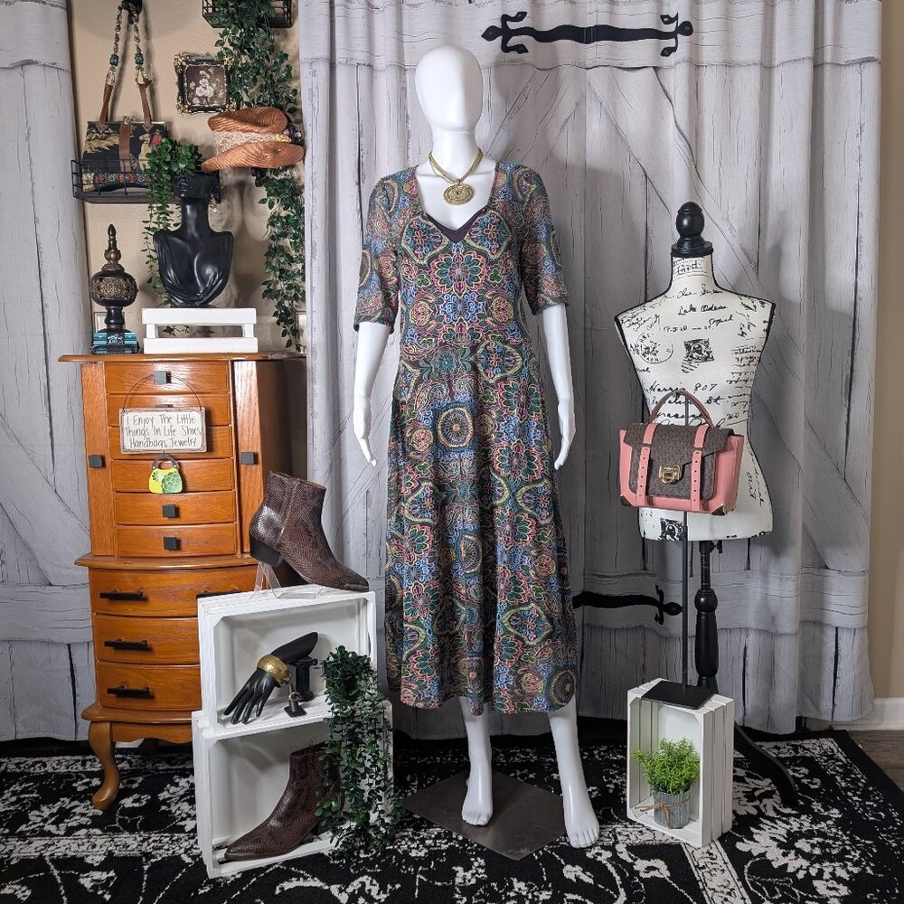 Johnny Was Jade Ambrosia Embroidered Mesh Midi Dress SMALL NWT - Picture 1 of 10